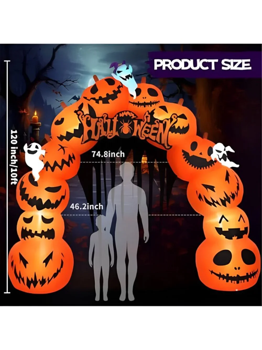 10FT Halloween Inflatables Pumpkin Archway